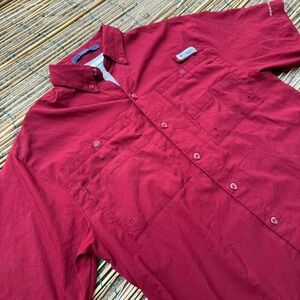 Columbia PFG Men's Tamiami Short Sleeve Fishing Shirt‎ Size Small Red